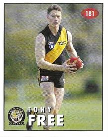 1996 Select AFL Stickers #181 Tony Free Front